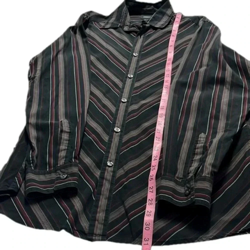 Claiborne button down shirt men’s large Claiborne black stripe button down shirt